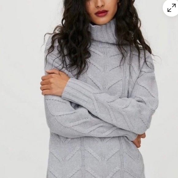 Aritzia Wilfred Cable Knit Merino Wool Turtleneck Sweater - Size S - Picture 1 of 6